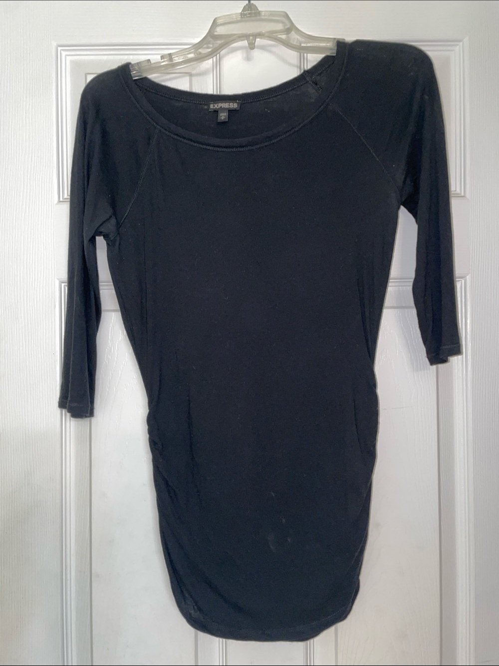 Express Black Long Sleeve Scoop Neck Tee